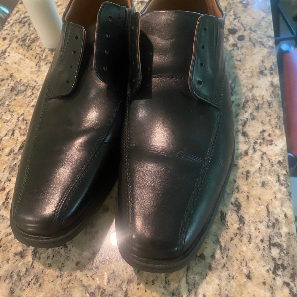 Black dress shoes men’s 13 Clark’s worn once